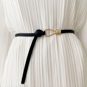 NEW! Elegant Black Belt with Gold Accent For Dresses !